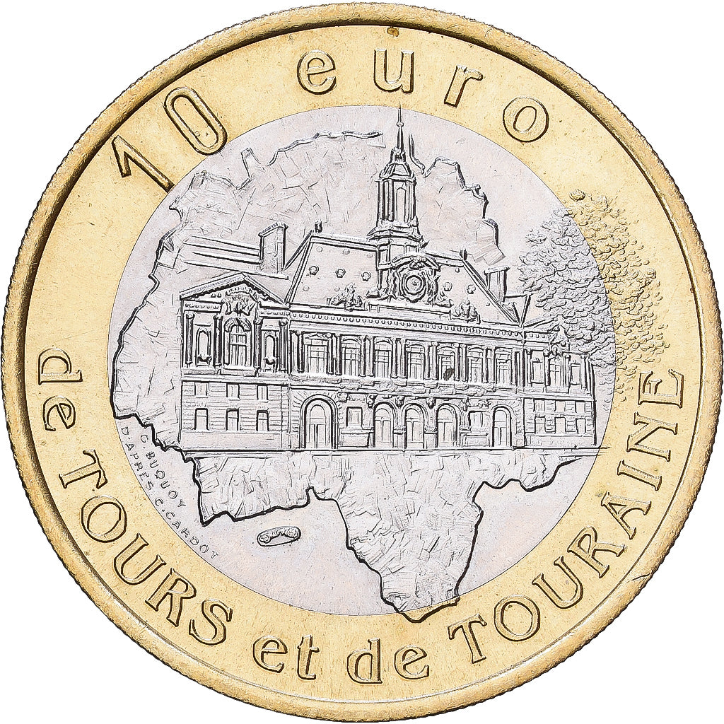 France, 10 Euro, Tours et de Touraine - Amboise, 1997, Bimétallique, SUP