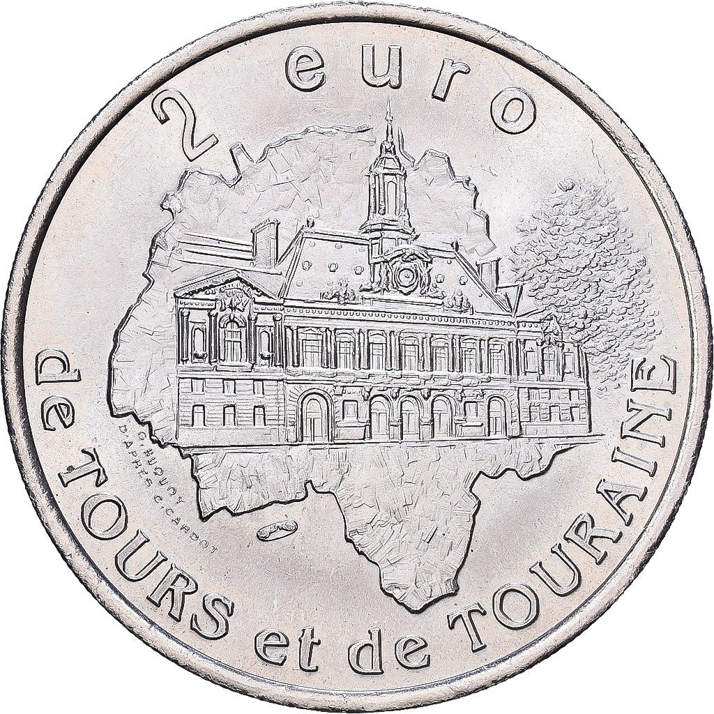 Francja, 2 Euro, Euro des Villes, 1997, ND, Tours et de Touraine - Bléré