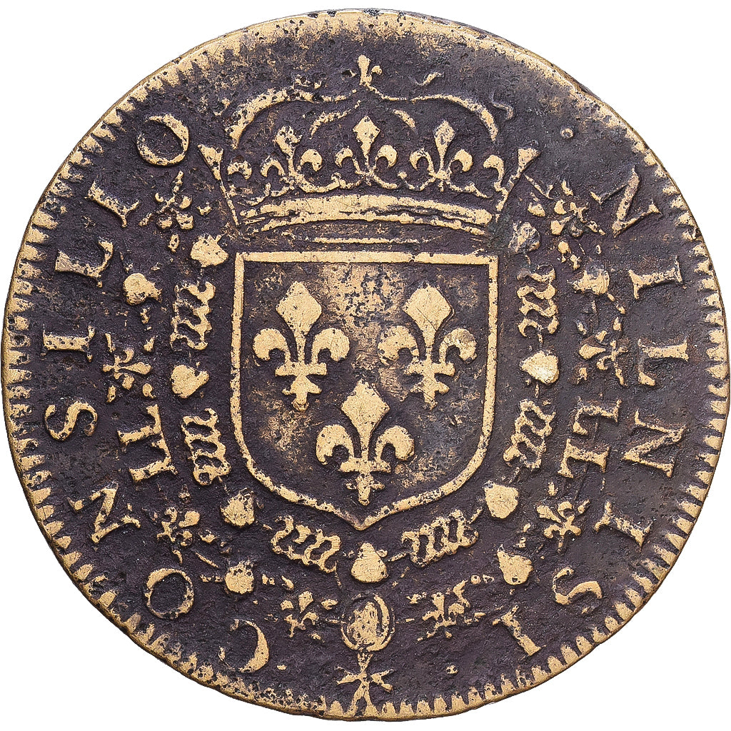 Francja, Token, Louis XIV, Conseil du Roi, 1649, Mosiądz, VF(30-35)