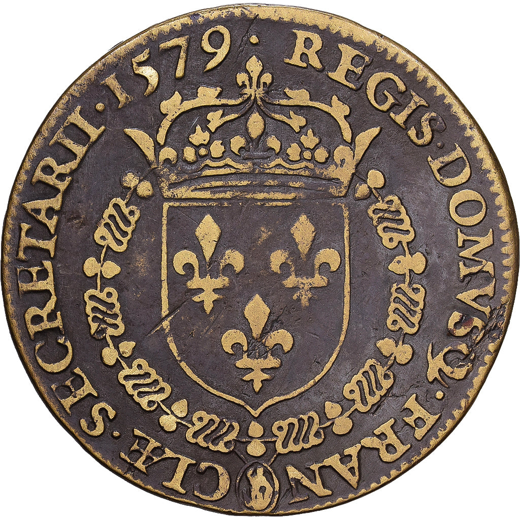 France, Jeton, Henri III, Secrétaires du roi, 1579, Laiton, TTB, Feuardent:292