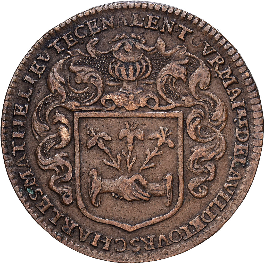 Francia, zeton, TOURAINE - NOBLESSE ET VILLES,  Charles Mathé de Tours, 1664