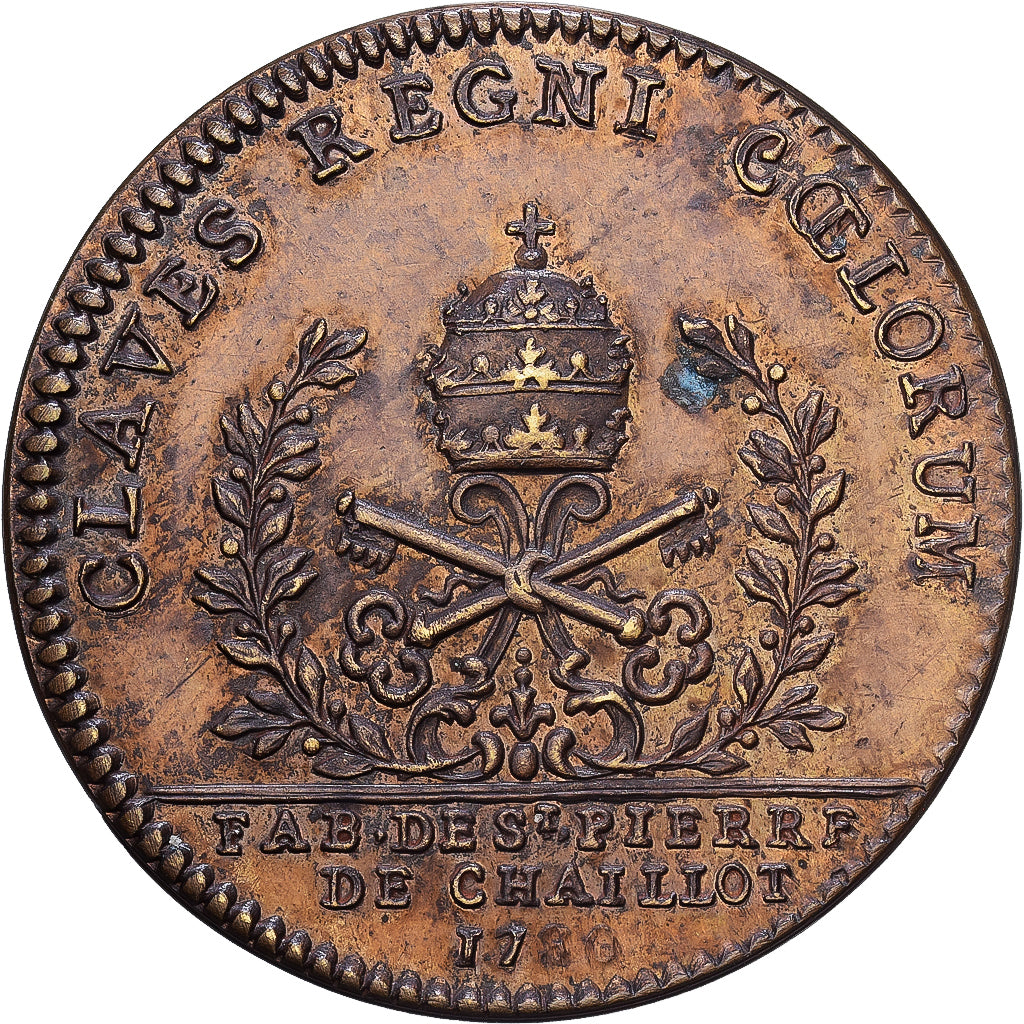 France, Token, Eglises, Saint-Pierre de Chaillot, 1780, Brass, EF(40-45)