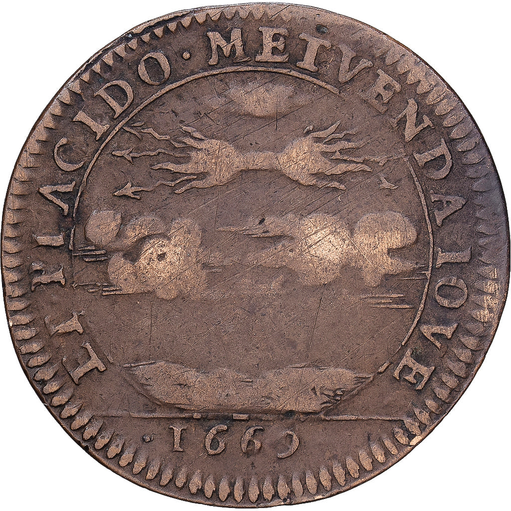 Frankrijk, Token, Louis XIV, Le Roi Soleil, 1669, Koper, FR