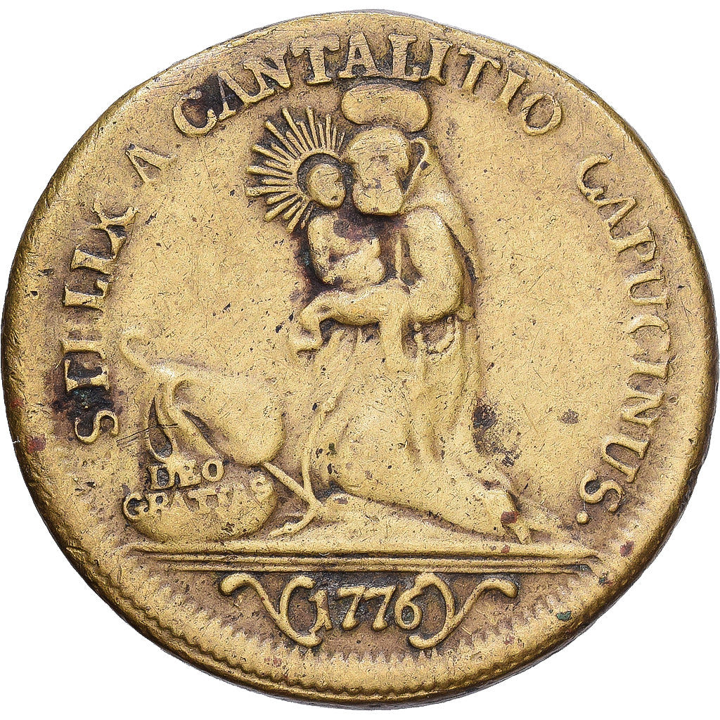 Francia, zeton, Saint Felix, Saint Venance Fortunat, 1776, Latón, BC+