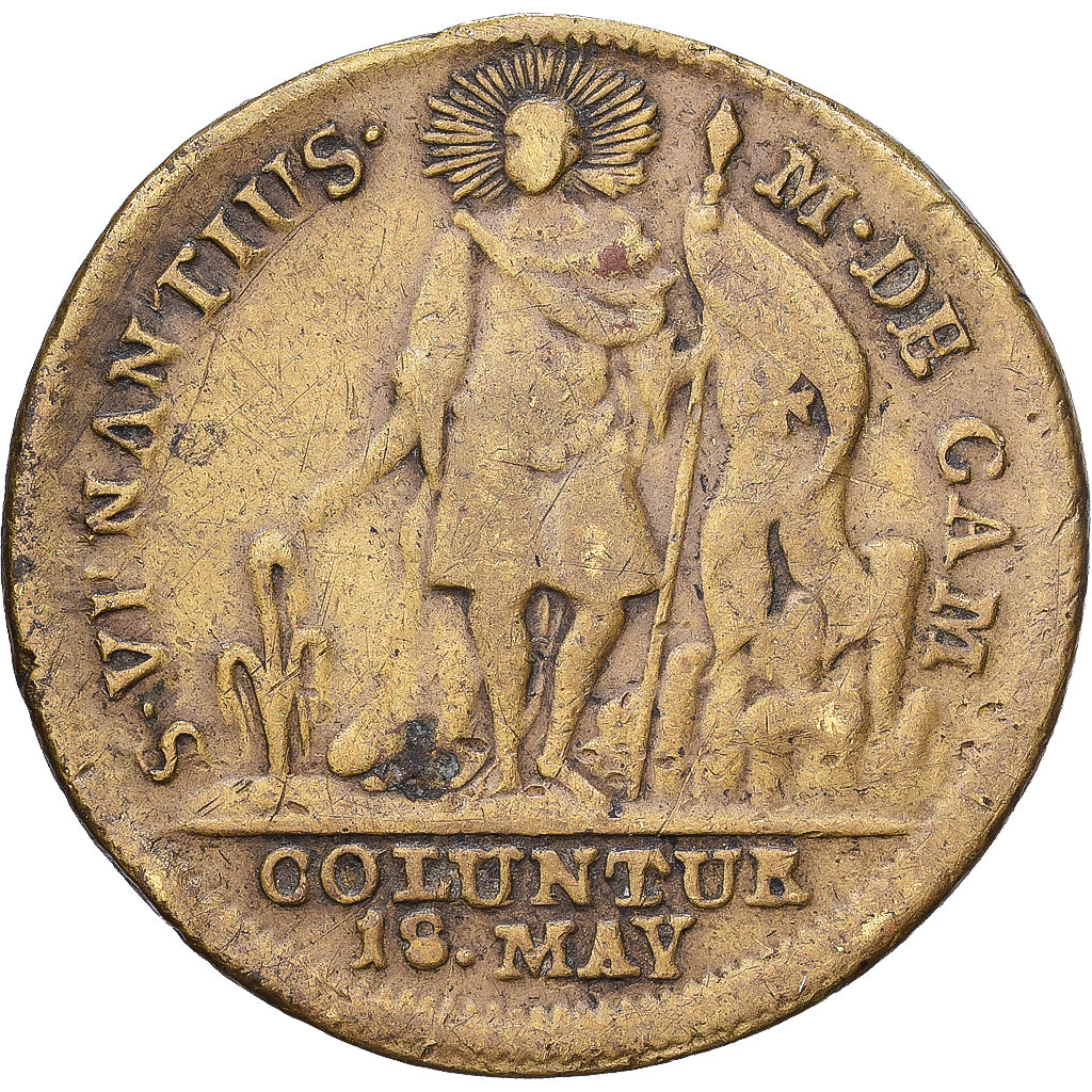 Francia, zeton, Saint Felix, Saint Venance Fortunat, 1776, Latón, BC+