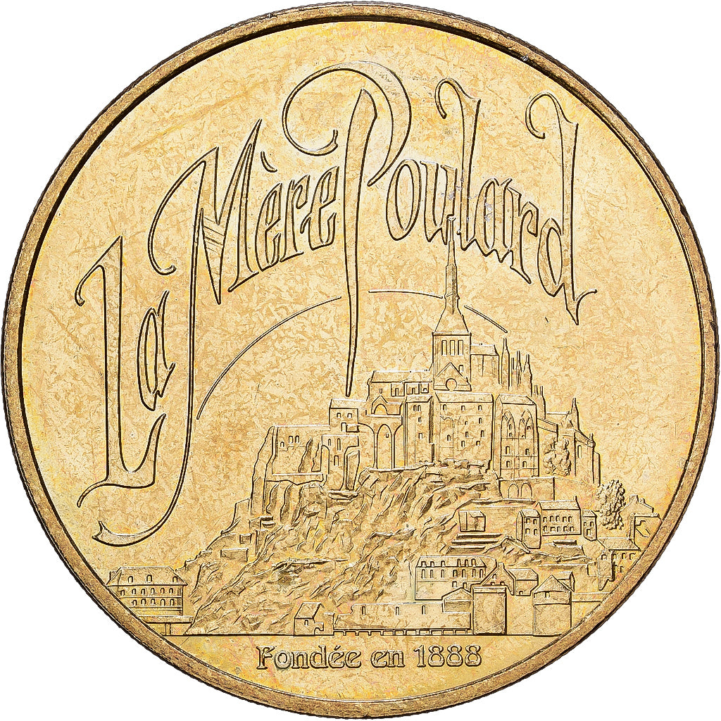 Francia, zeton, Mont Saint-Michel, La Mère Poulard, 2009, Aluminio y
