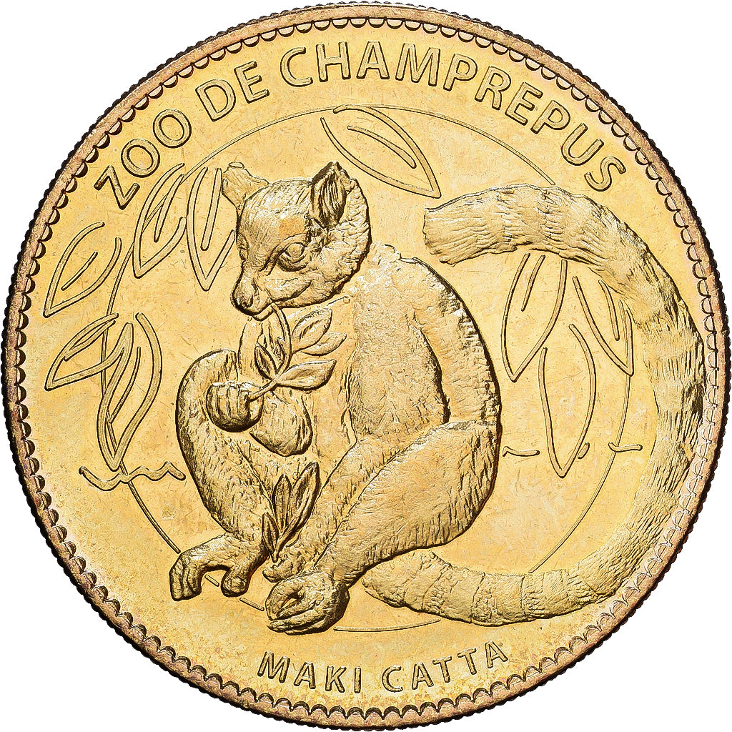 França, Token, Champrepus - Le zoo - maki catta, 2010, Cuproníquel Alumínio