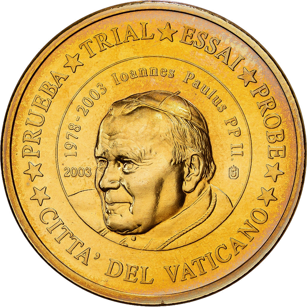 CITTÀ DEL VATICANO, medaglia, 10 C, Essai-Trial Jean Paul II, 2003, Doratura in