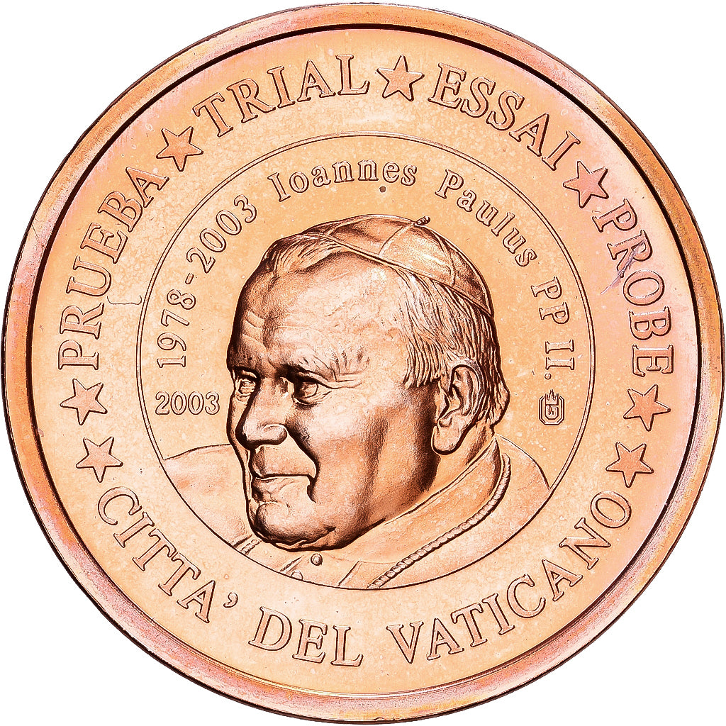 CIDADE DO VATICANO, medalha, 2 C, Essai-Trial Jean Paul II, 2003, Cobre