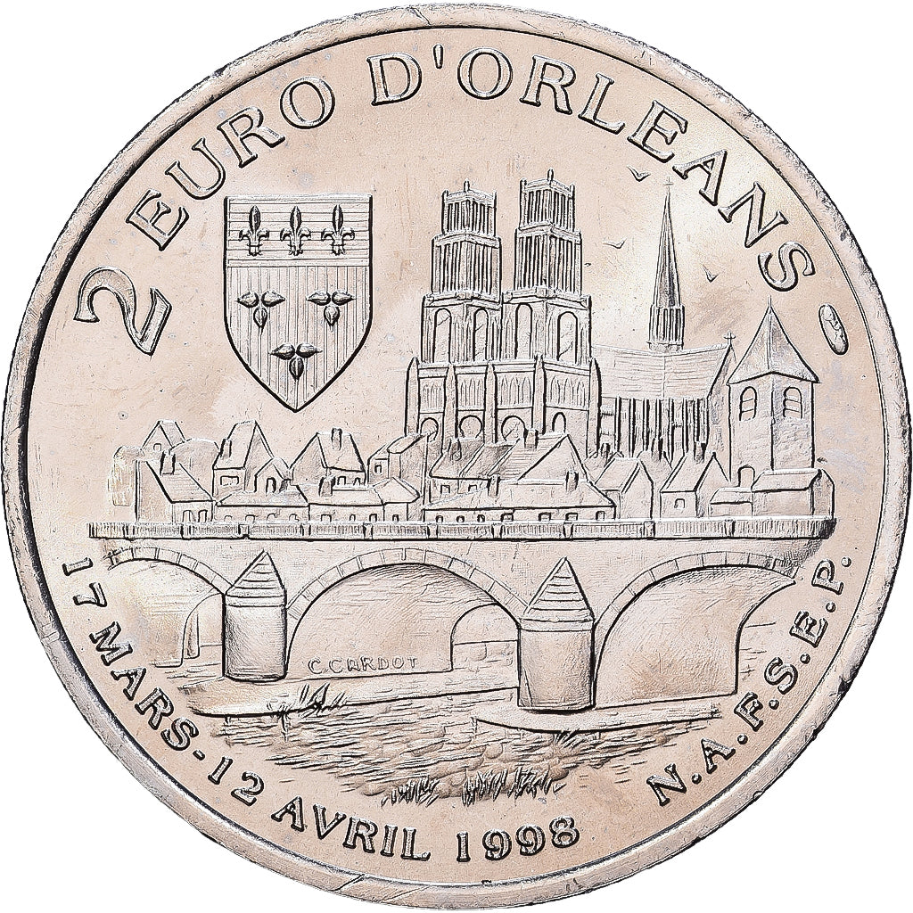 França, 2 Euro, Orléans - Jeanne d'Arc, 1998, N/D, MS(65-70)