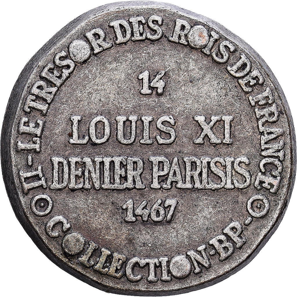 Francia, ficha, Collection BP, Denier Parisis Louis XI, Zamak, SPL-
