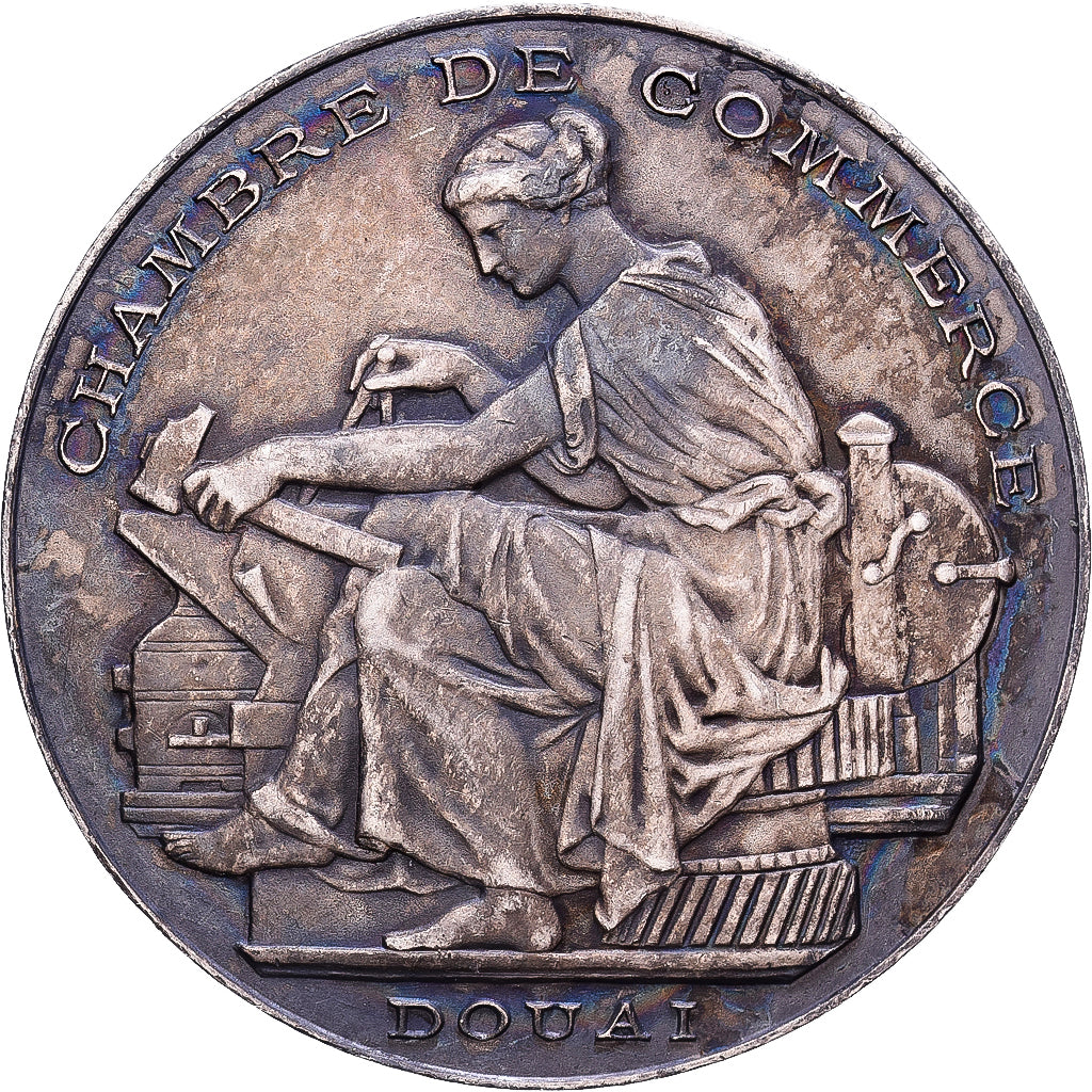 França, medalha, Chambre de Commerce., Prata, Douai, EF(40-45)