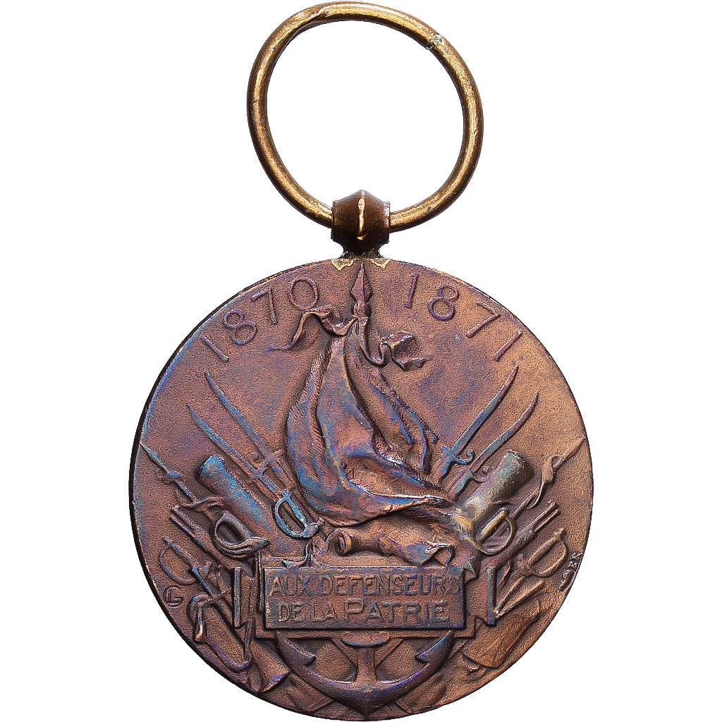 Francia, Aux Défenseurs de la Patrie, WAR, medalla, 1870-1871, Muy buen estado