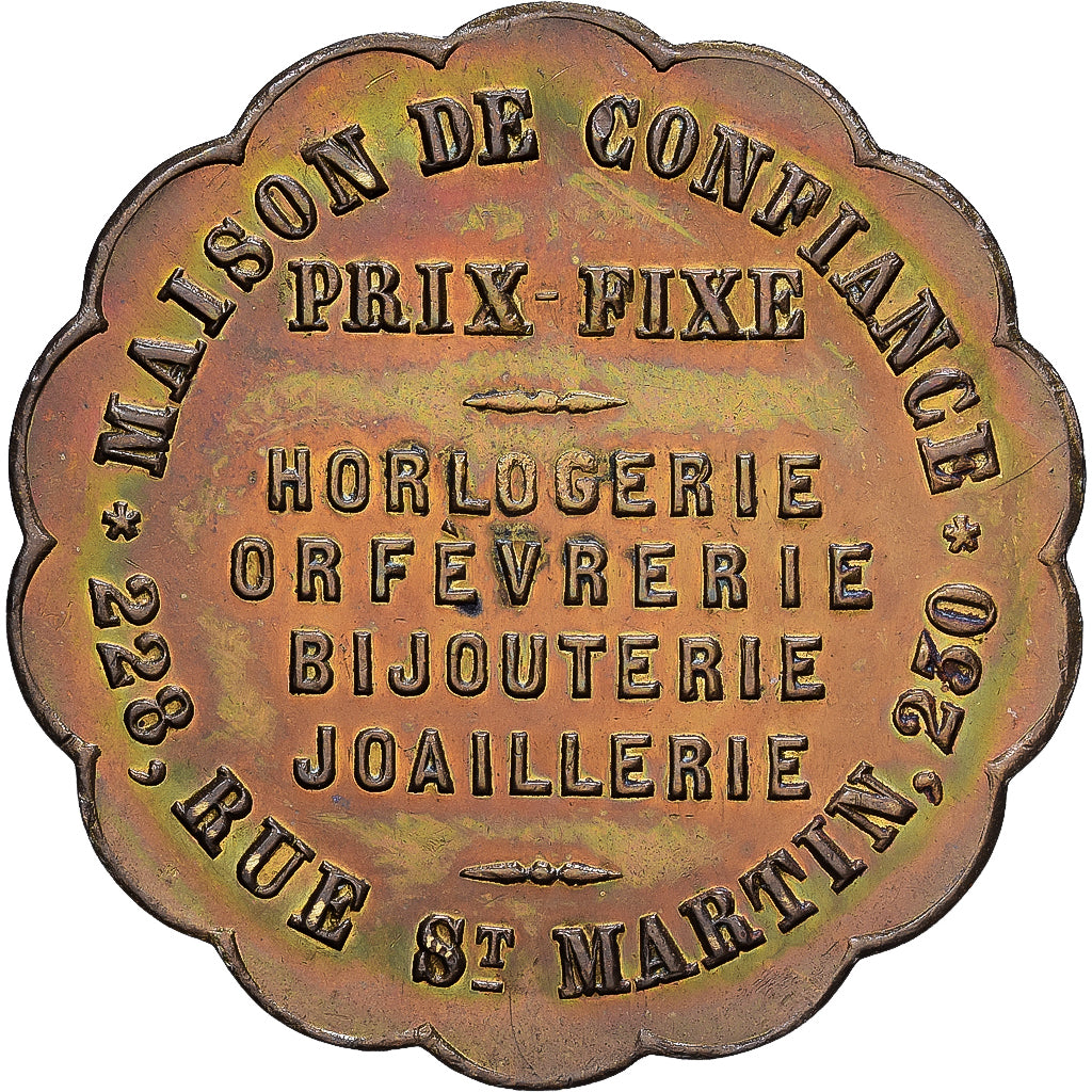 Frankrijk, Token, Napoléon III, Horlogerie Bijouterie G. Detouche, Tin, PR