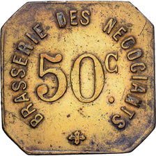 France, Brasserie des Négociants, 50 Centimes, EF(40-45), Brass