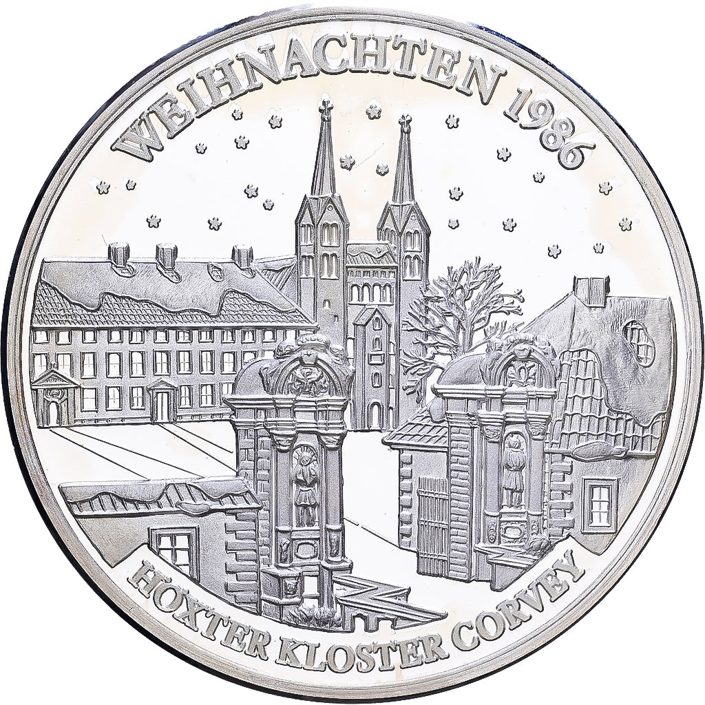 Alemanha, medalha, Höxter Kloster Corvey, 1986, Prata, MS(65-70)