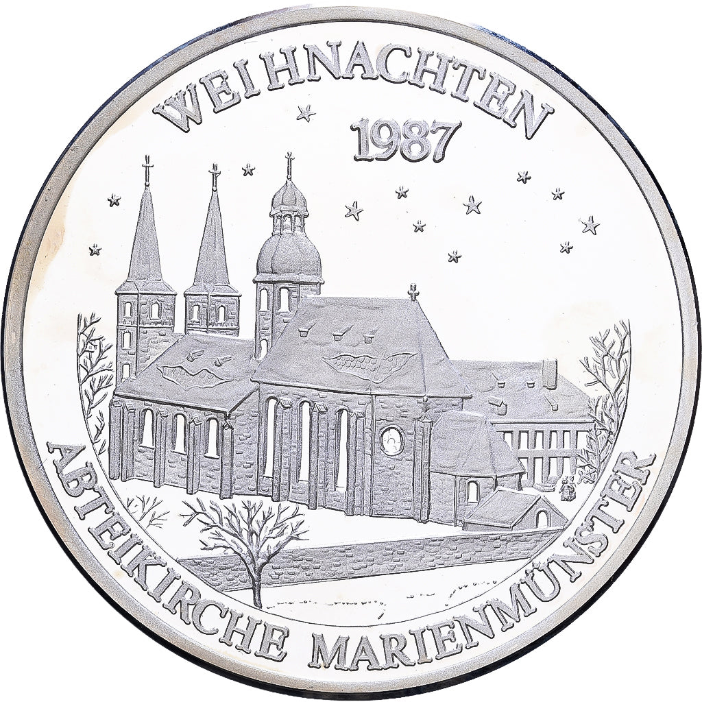 Alemanha, medalha, Abteikirche MarienMünster, 1987, Prata, MS(65-70)