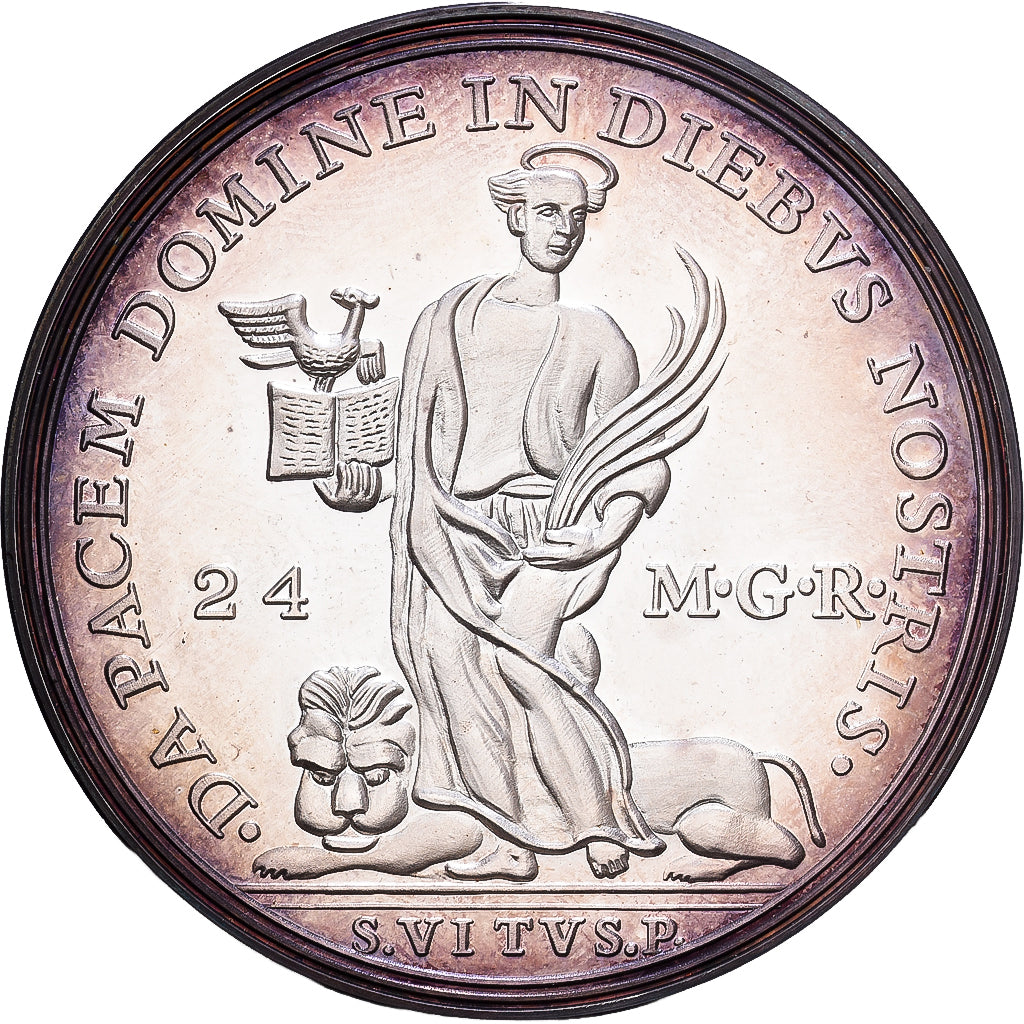 Alemanha, medalha, Restrike, 24 Mariengroschen, Abbey of Corvey, 1986, Prata