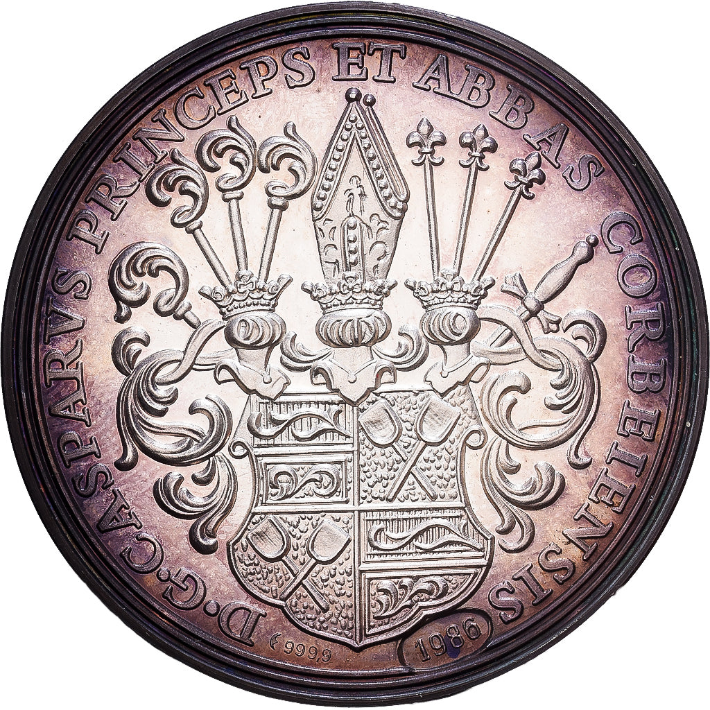 Alemanha, medalha, Restrike, 24 Mariengroschen, Abbey of Corvey, 1986, Prata