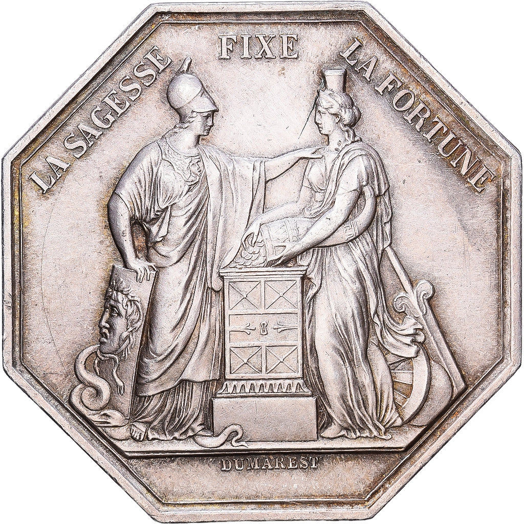 Francia, ficha, Banque de France, An VIII, Argento, BB+, Jacqmin:11a
