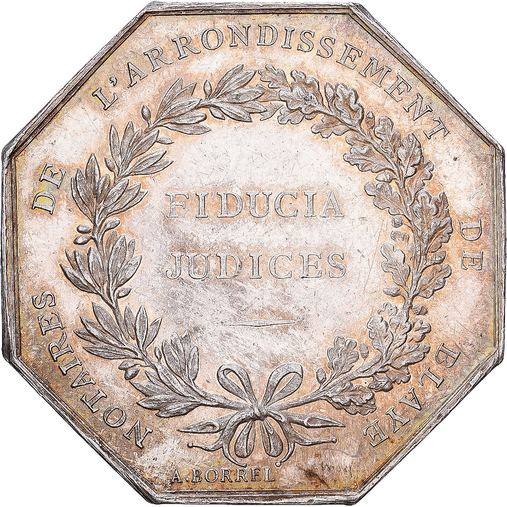 France, Jeton, Notaires de l'Arrondissement de Blaye, Argent, TTB+, Borrel.A