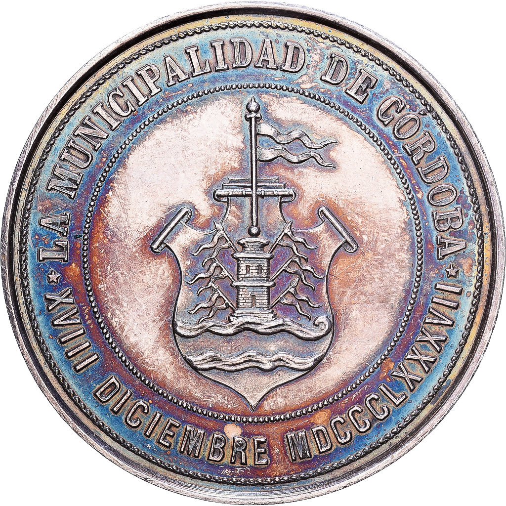 Argentine, Médaille, Córdoba, Al Brigadier Gral Jose María Paz, 1887, Argent