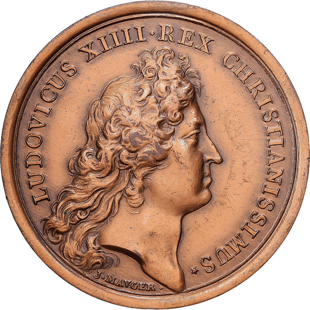 France, Médaille, Louis XIV, Prise de Douai, MDP, Bronze, SUP, Mauger, Refrappe