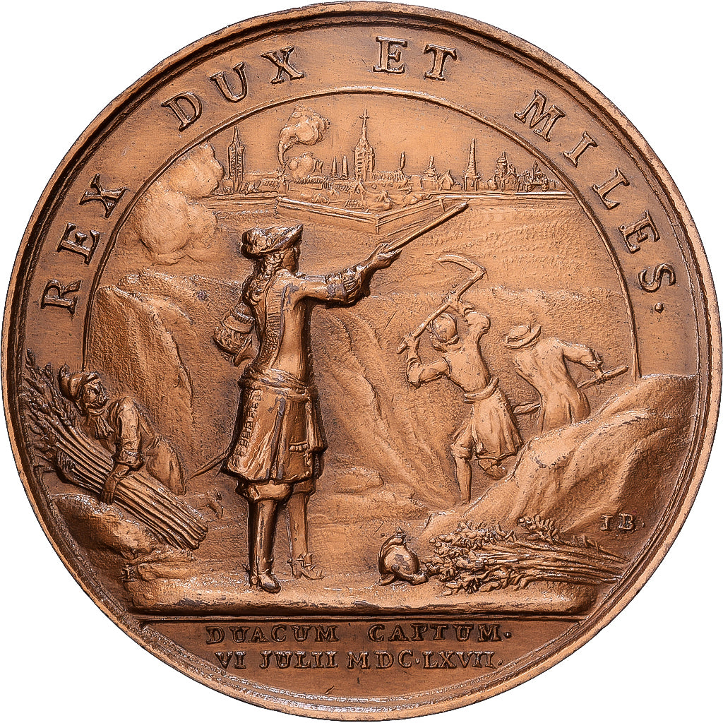 France, Médaille, Louis XIV, Prise de Douai, MDP, Bronze, SUP, Mauger, Refrappe