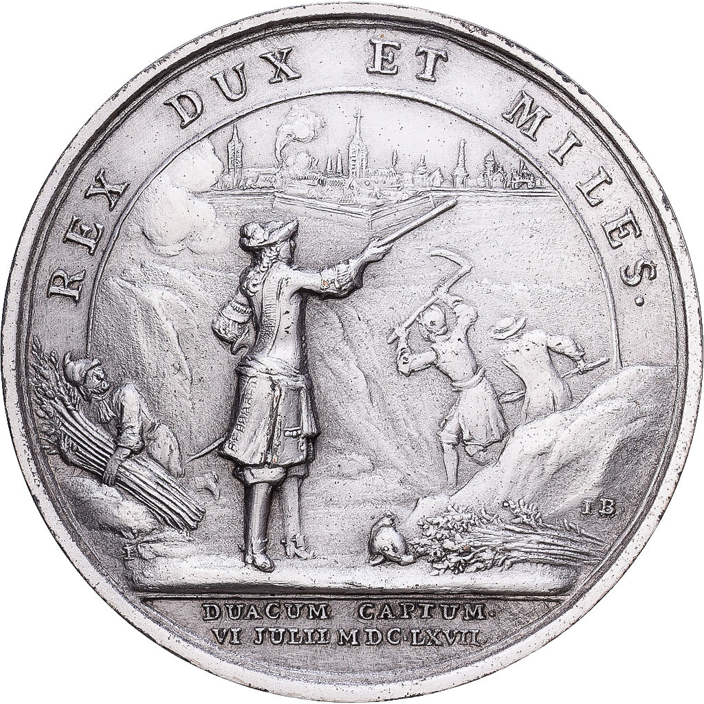 Frankrijk, Medaille, Louis XIV, Prise de Douai, 1967, MDP, Silvered bronze