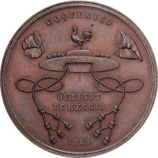 Italia, medalla, Expédition de Rome, Général Oudinot, 1849, Bronce