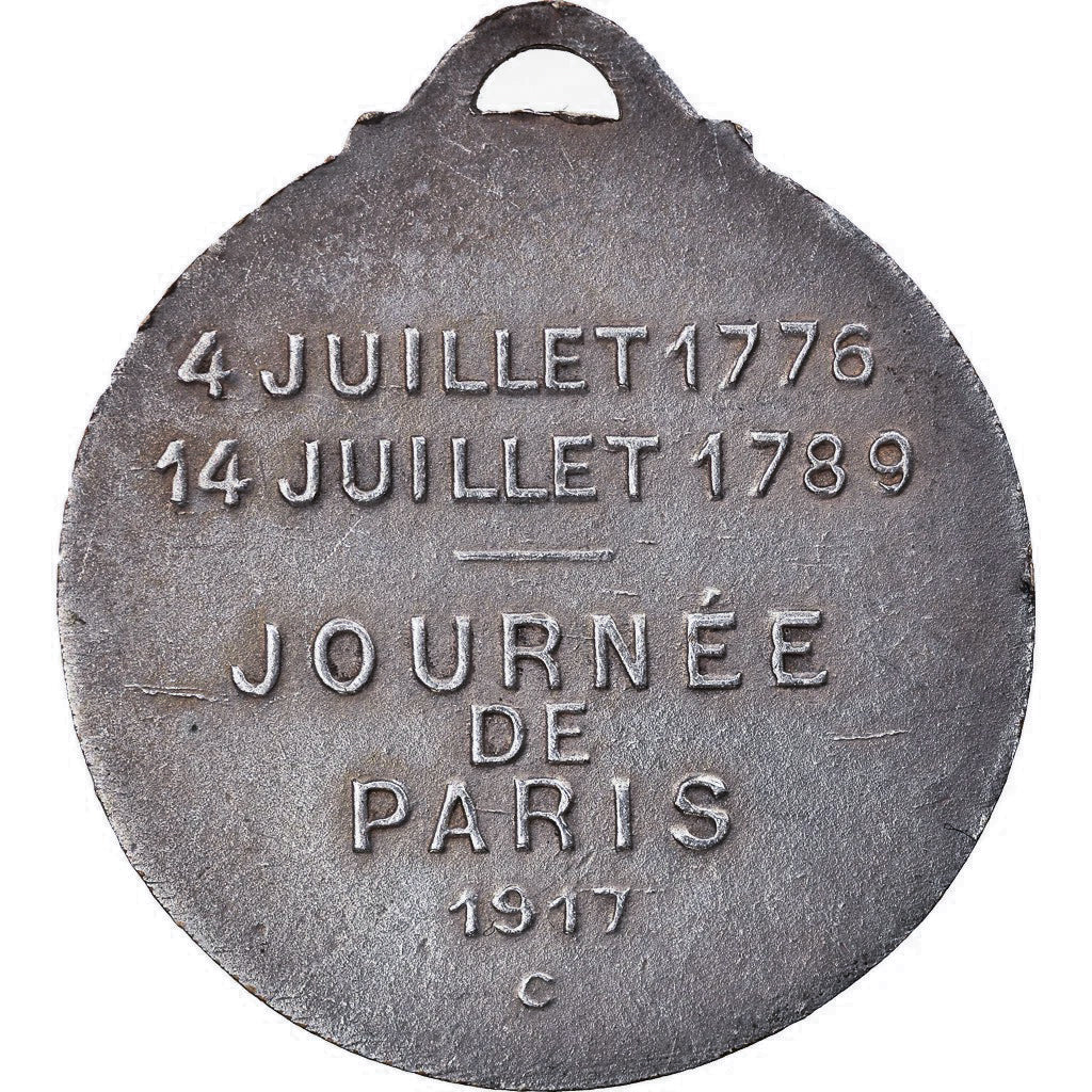 France, Médaille, Journée de Paris, 1917, Washington and Lafayette, 1917