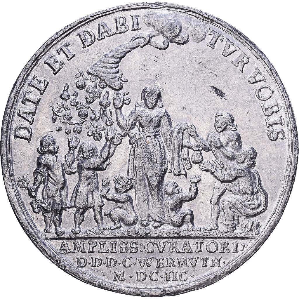 Allemagne, Médaille, Date et Dabitur Vobis, 1698, Etain, TTB, Wermuth, Cliché
