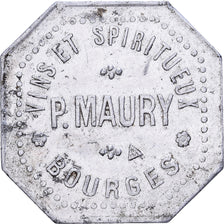 França, Vins et Spiritueux, P.Maury, Bourges, Token, EF(40-45), Alumínio