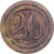 França, A Consommer, 20 Centimes, Eléphant, VF(30-35), Latão