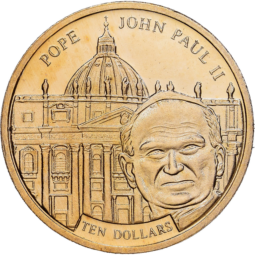 Liberia, 10 Dollars, Jean-Paul II, 2003, Gold, STGL