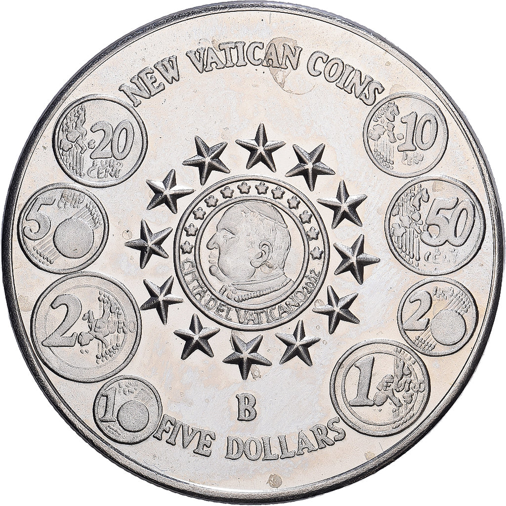 Liberia, 5 Dollars, New Vatican coins, 2004, Miedź-Nikiel, MS(63)
