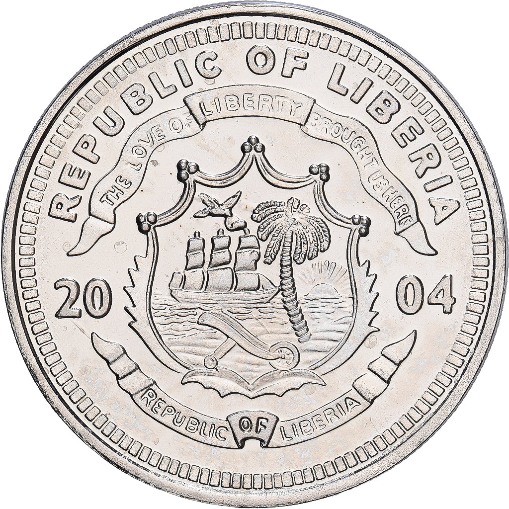 Liberia, 5 Dollars, New Vatican coins, 2004, Miedź-Nikiel, MS(63)