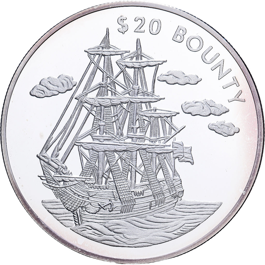 Liberia, 20 Dollars, 2000, Bounty, Plata, FDC