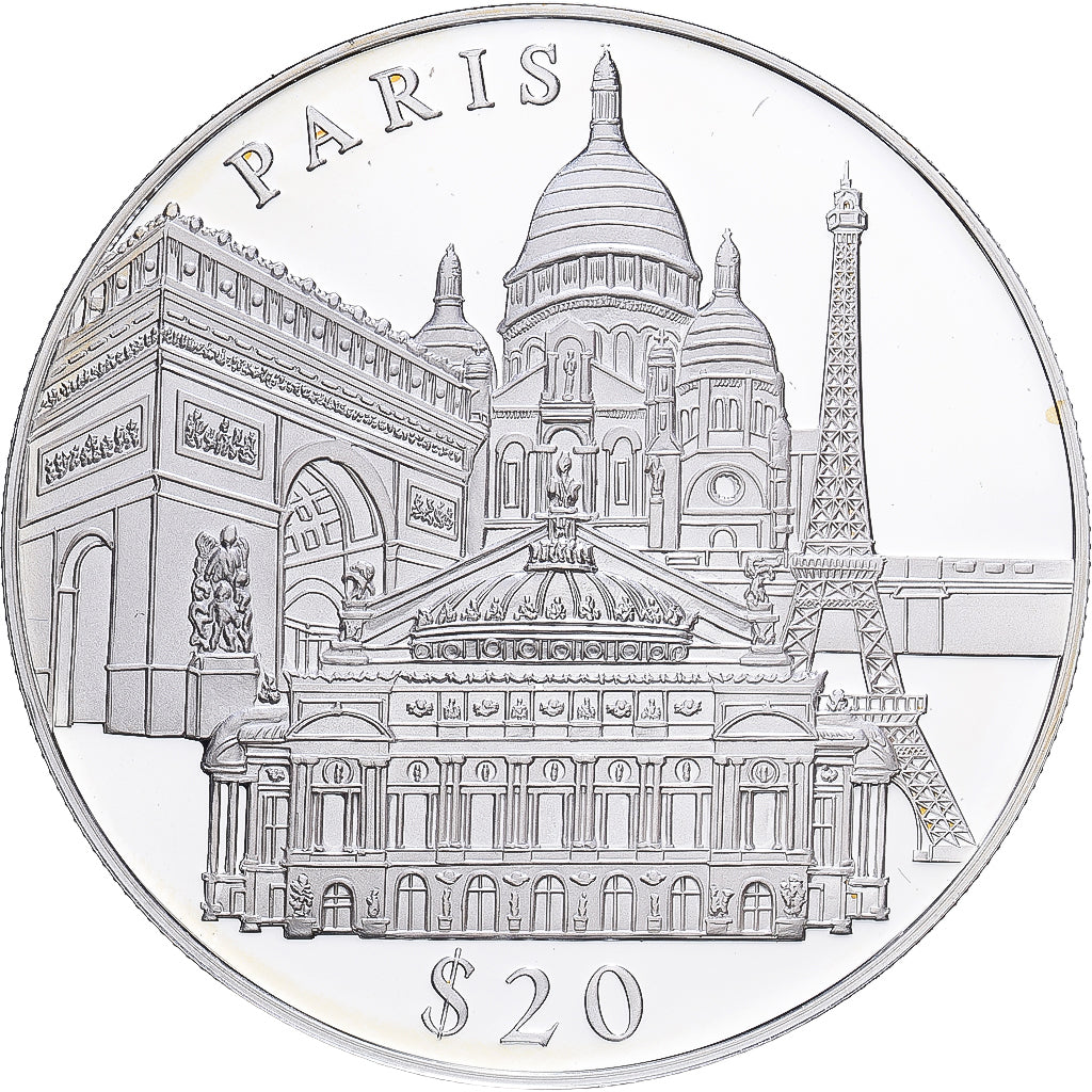 Liberia, 20 Dollars, 2000, PARIS, Silver, MS(65-70)
