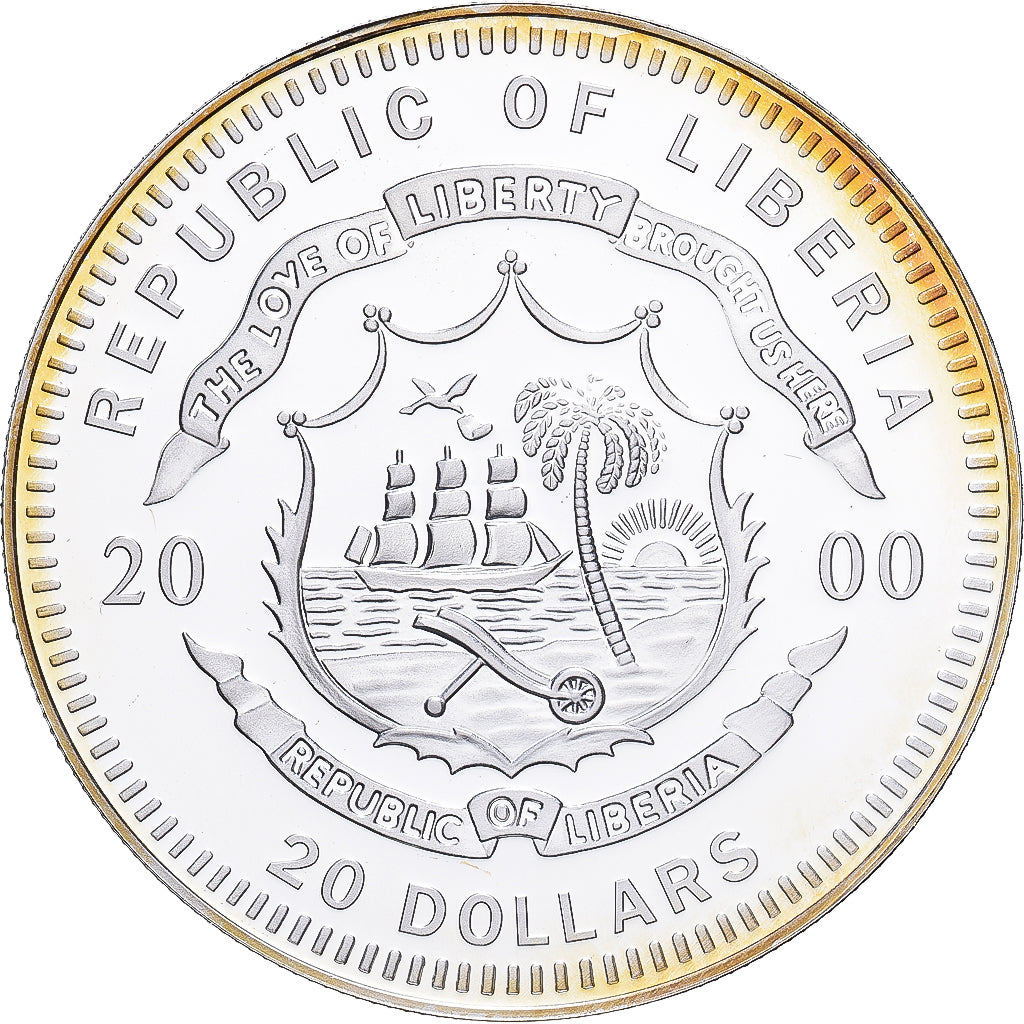 Liberia, 20 Dollars, 2000, PARIS, Silver, MS(65-70)