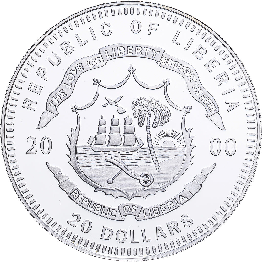 Liberia, 20 Dollars, 2000, Wright 1903 Flyer, Argento, FDC