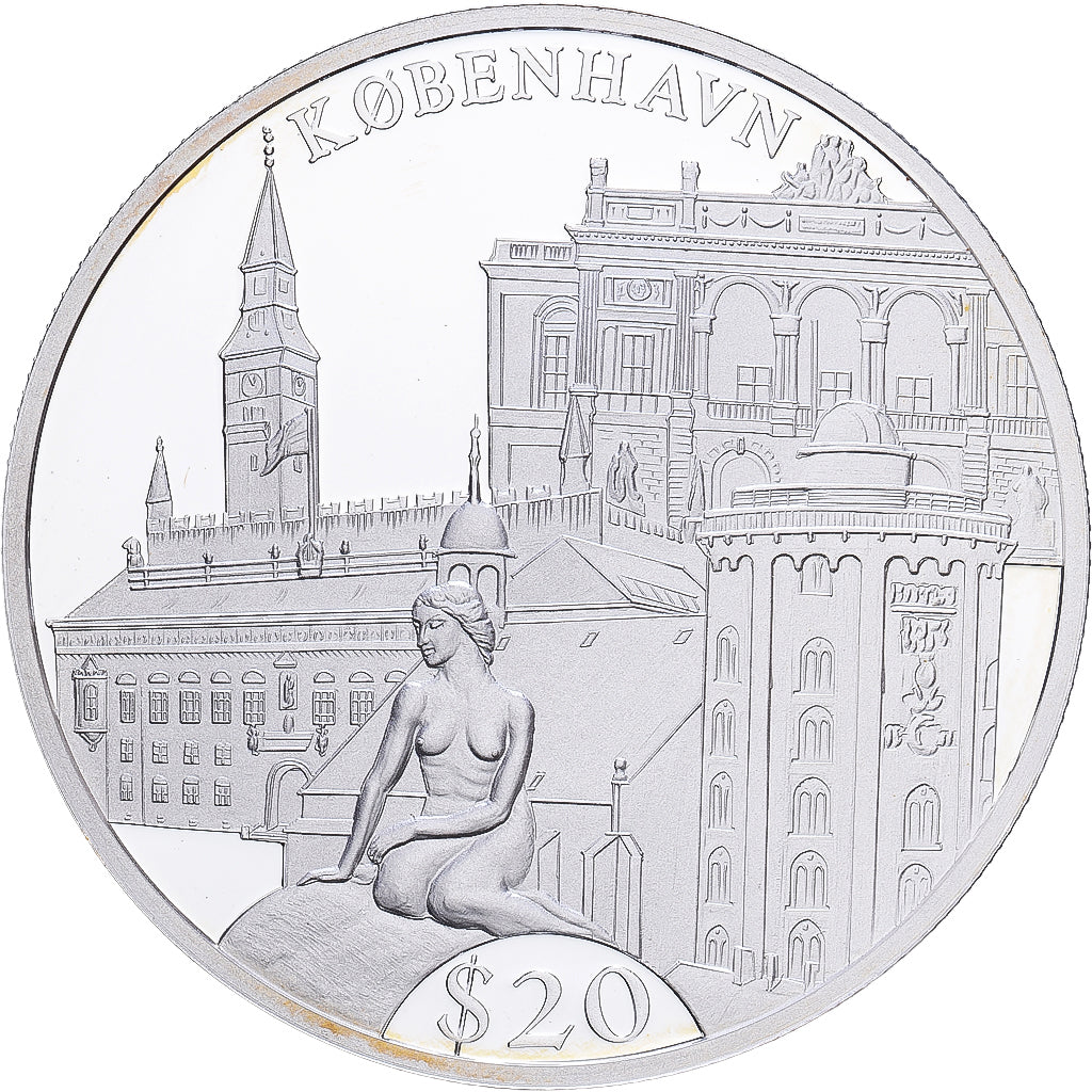 Liberia, 20 Dollars, 2000, Kobenhavn, Silver, MS(65-70)
