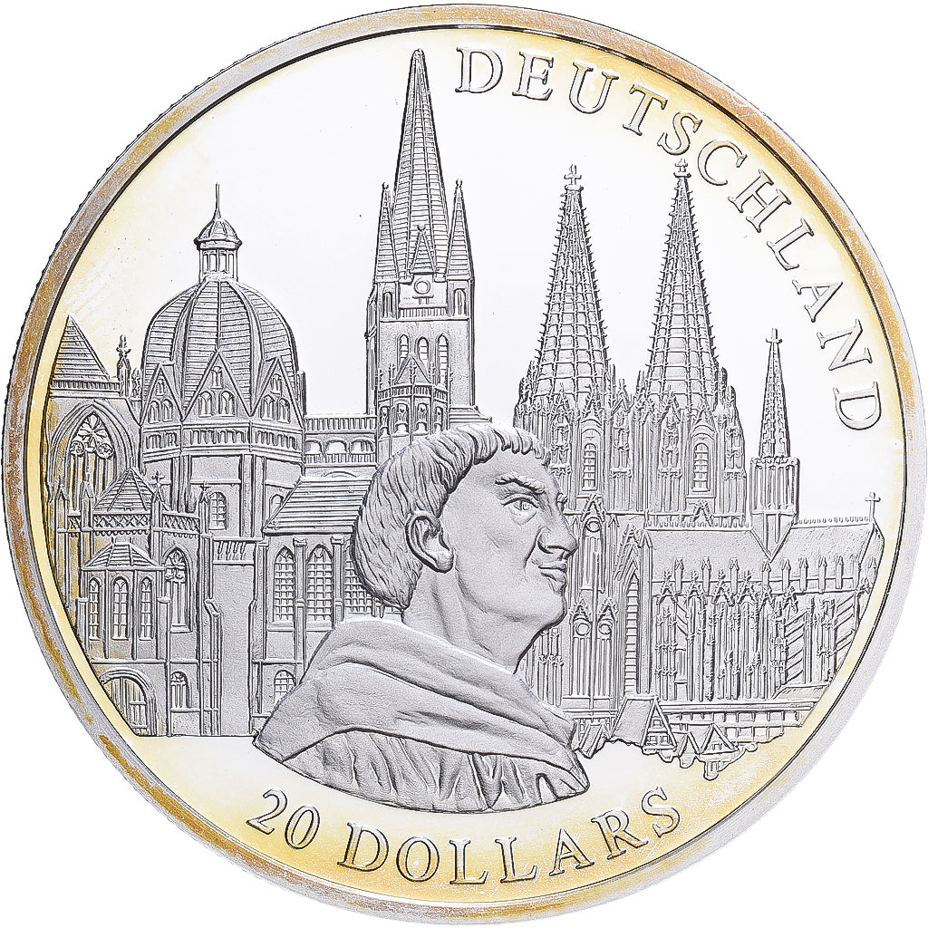 Liberia, 20 Dollars, Deutschland, 2001, FS, Argento, FDC