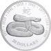 Liberia, 20 Dollars, 2001, Snake, Silber, STGL
