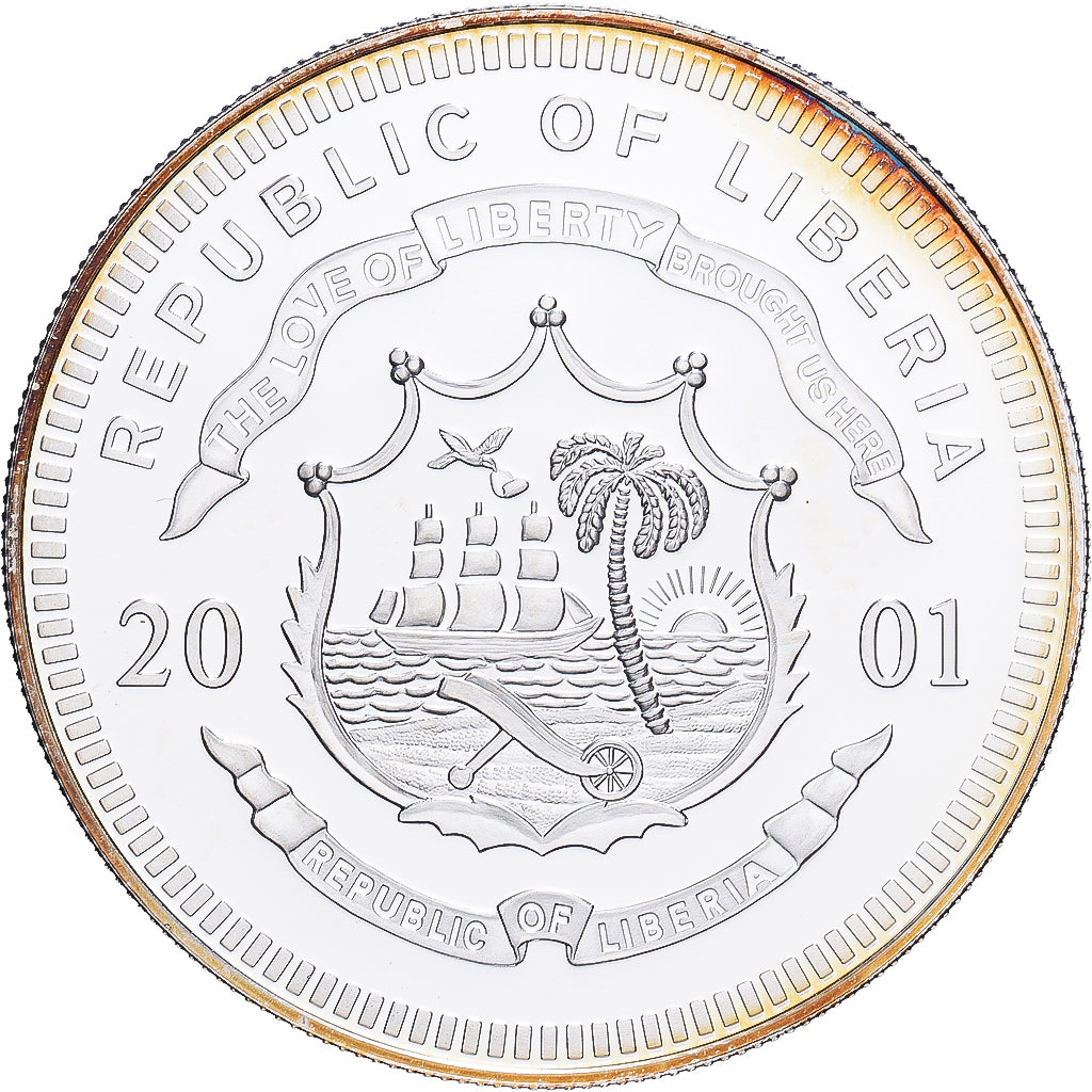 Liberia, 20 Dollars, 2001, Snake, Silber, STGL