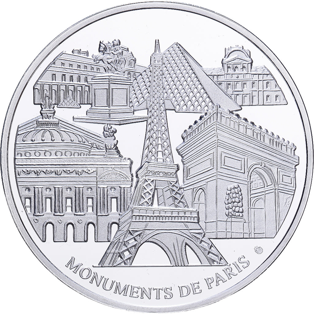 Francia, medaglia, Monuments de Paris, La Sainte Chapelle, Copper Plated Silver