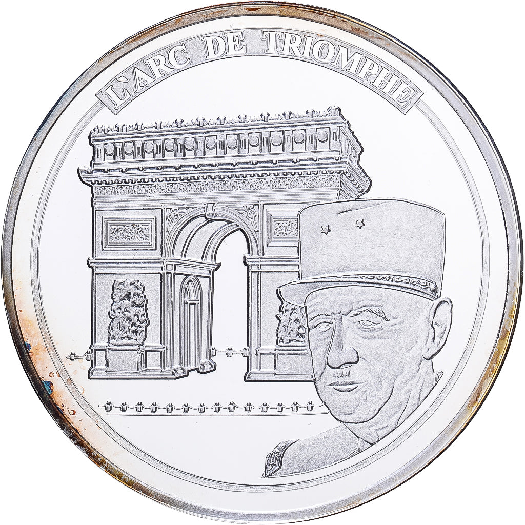 Francja, medal, Monuments de Paris, L'Arc de Triomphe, Miedź platerowana