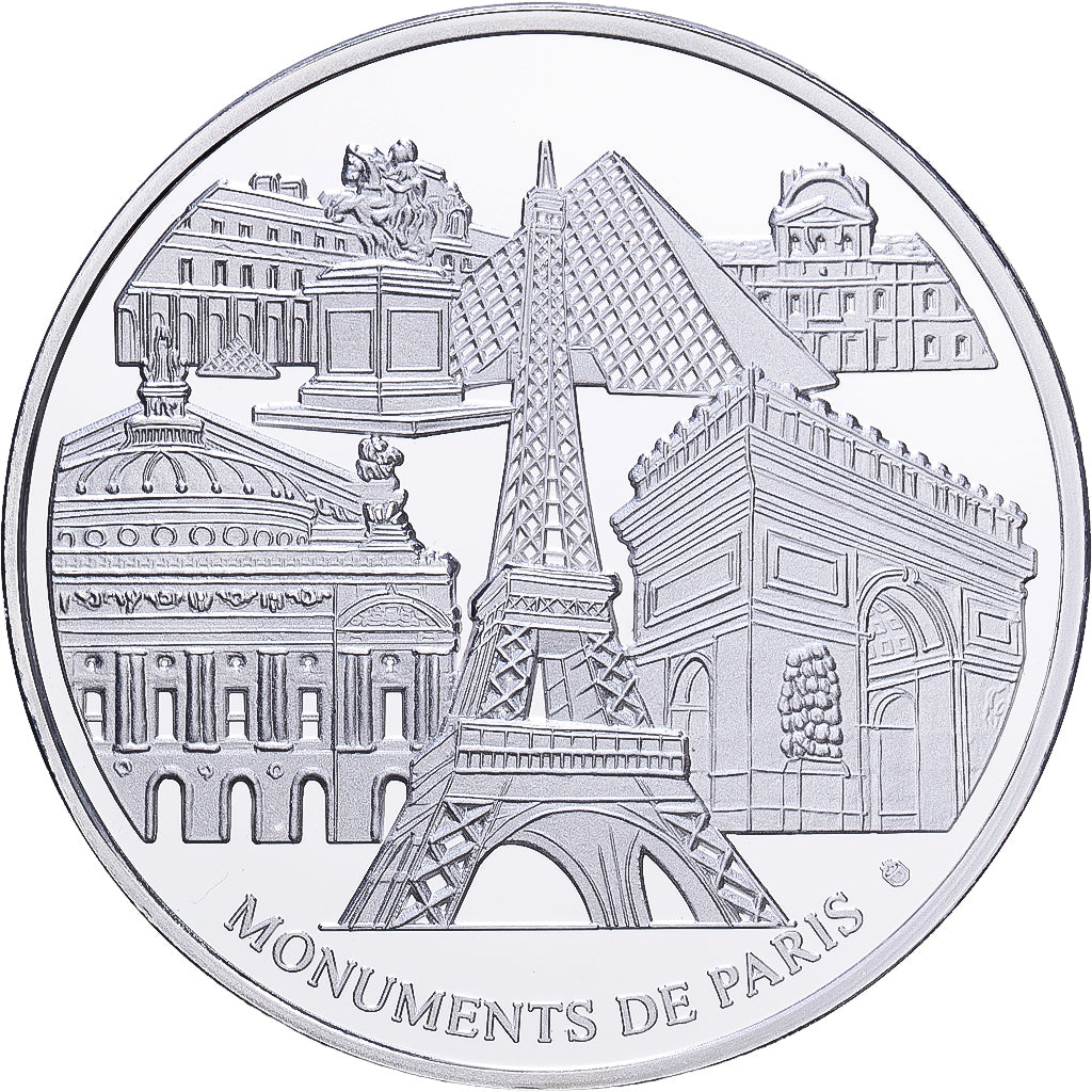 Francja, medal, Monuments de Paris, Basilique Saint-Denis, Miedź platerowana