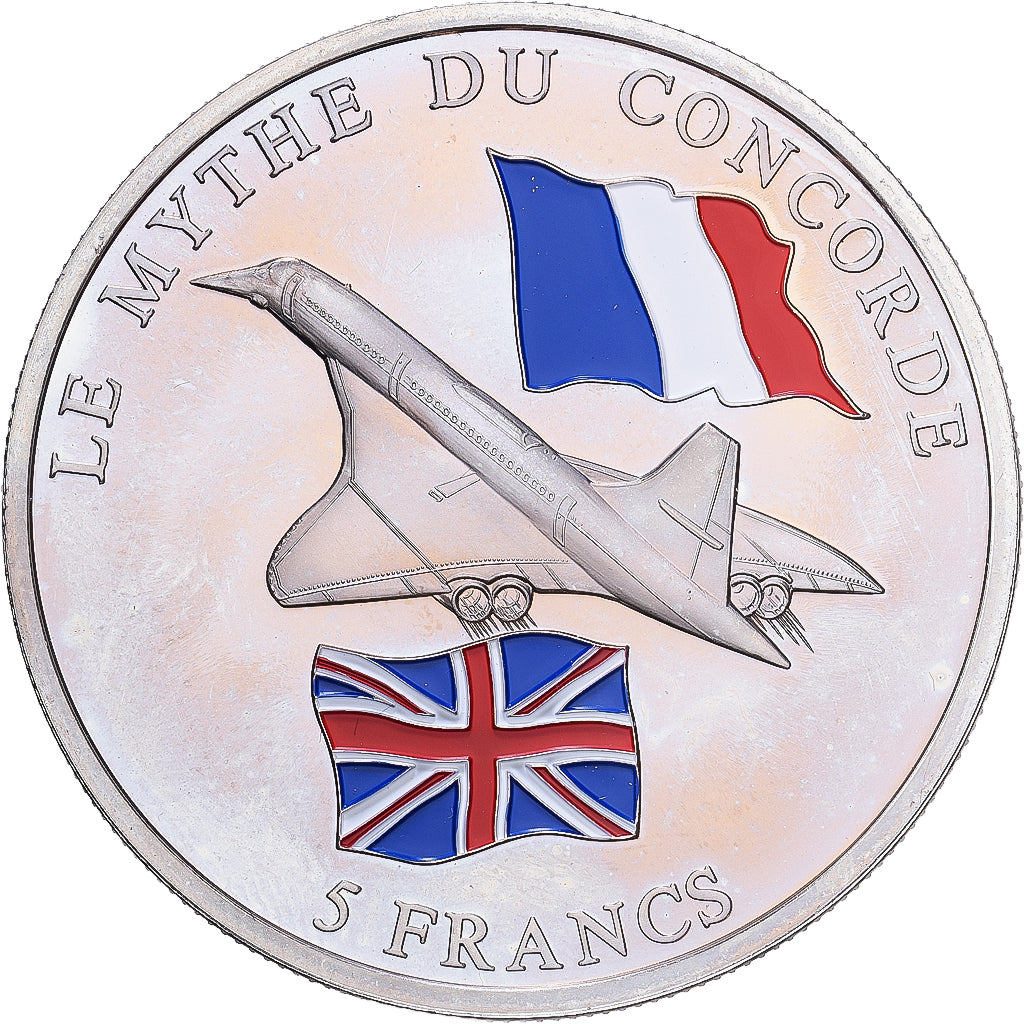 Republika Demokratyczna Konga, 5 Francs, Concorde, 2003, Colourized