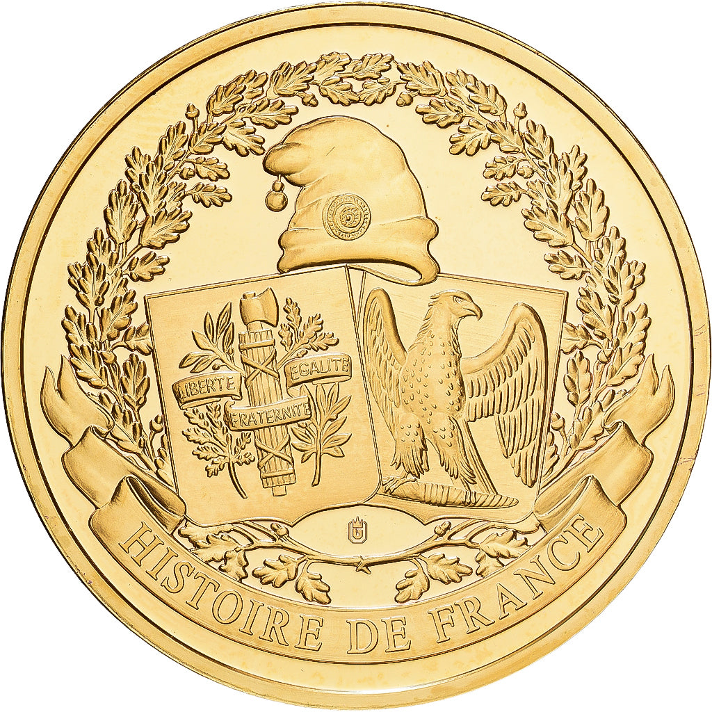 France, Médaille, Histoire de France, Charles Martel à Poitiers, Copper Gilt